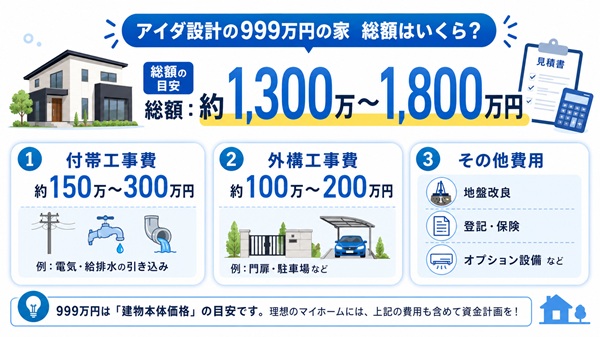 アイダ設計の999万円の家の総額